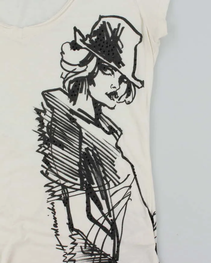 Vintage Y2K Bebe Deep V-Neck Graphic T-Shirt - L sold by Rokit product image thumbnail 3