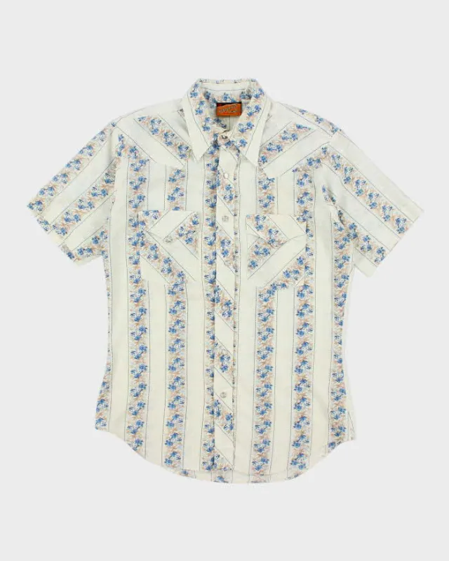Vintage Western Atlantic Snap Button Patterned Western Shirt - M sold by Rokit