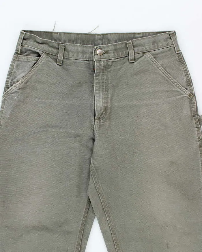 Vintage Carhartt Heavyweight Single Knee Green Carpenter Trousers - W34 L28 sold by Rokit product image thumbnail 3