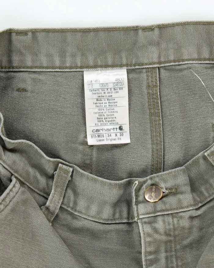 Vintage Carhartt Heavyweight Single Knee Green Carpenter Trousers - W34 L28 sold by Rokit product image thumbnail 5