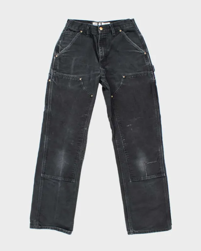 Vintage Carhartt Heavyweight Double Knee Black Carpenter Trousers - W26 L30 sold by Rokit