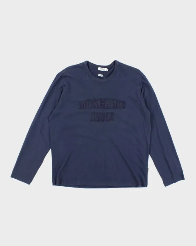 Vintage Y2K Moschino Embossed Logo Long Sleeve T-Shirt - L sold by Rokit