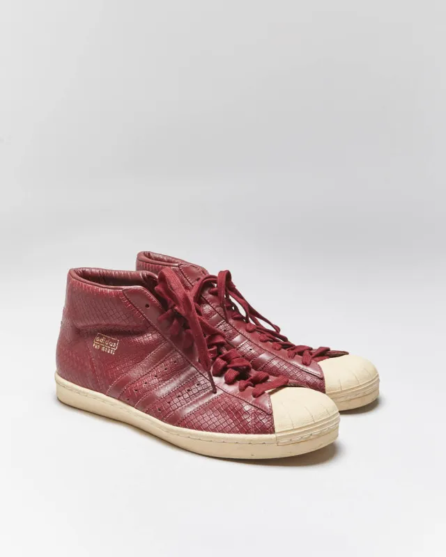Vintage 00s Adidas Pro Model Burgundy High Tops - UK11.5 sold by Rokit