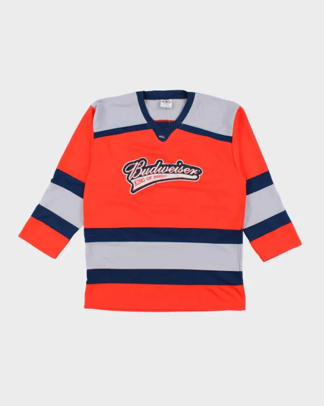 Vintage 2000's Budweiser King of Beers Embroidered Hockey Jersey - XL sold by Rokit