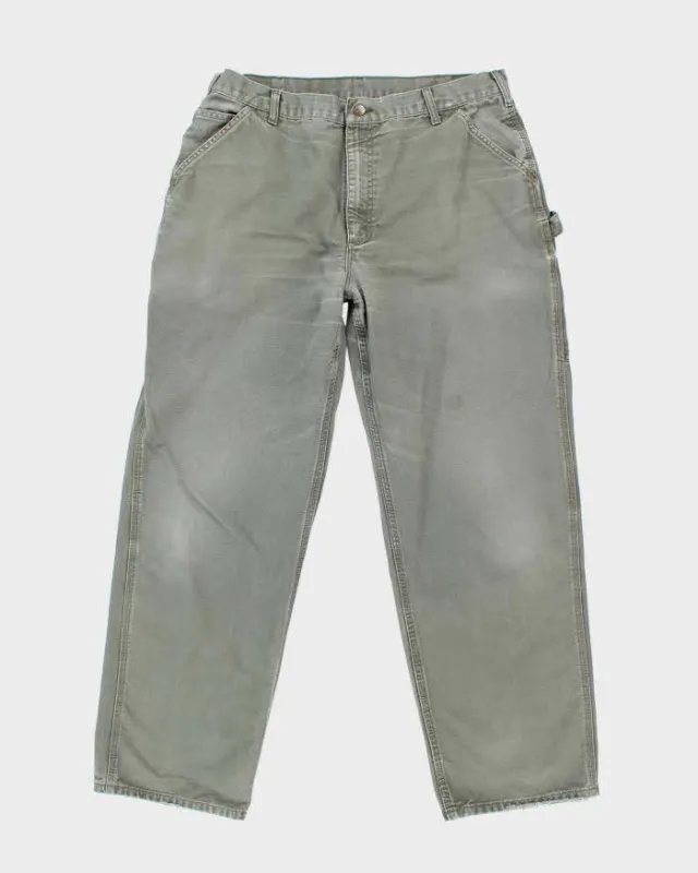 Vintage Carhartt Heavyweight Single Knee Green Carpenter Trousers - W36 L31 sold by Rokit