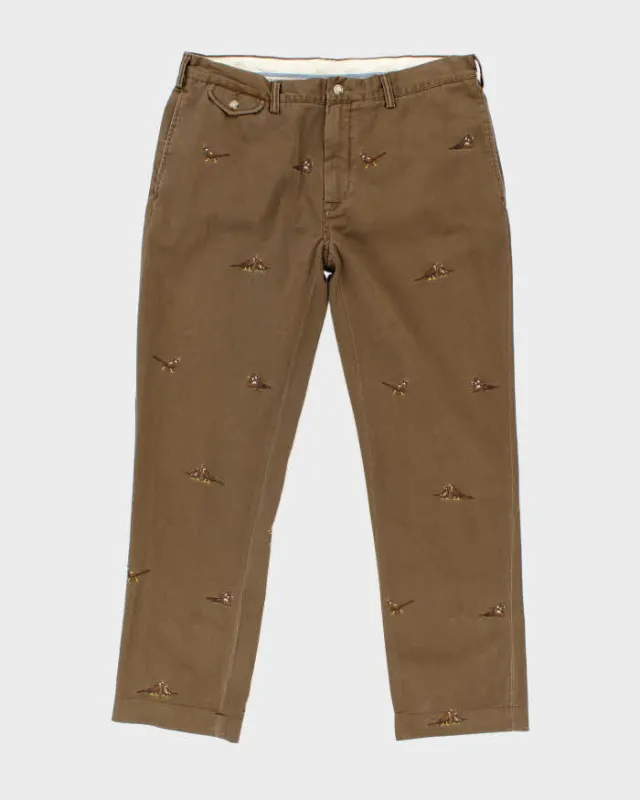Vintage 2000's Ralph Lauren Feasted All Over Embroidered Chinos - W34 L28 made by Ralph Lauren