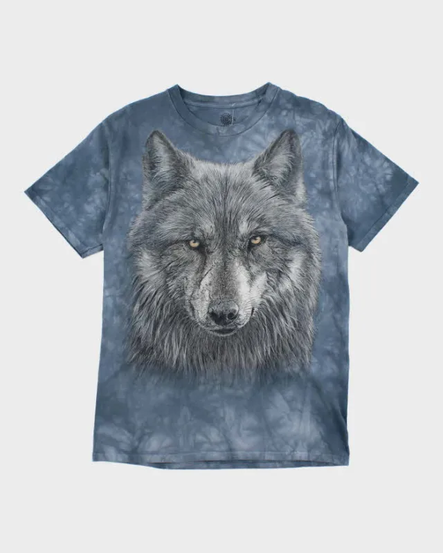 Vintage 2000's The Mountain Wolf Face Graphic T-Shirt - L sold by Rokit