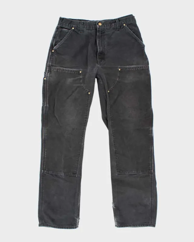 Vintage Carhartt Heavyweight Double Knee Black Carpenter Trousers - W32 L31 sold by Rokit