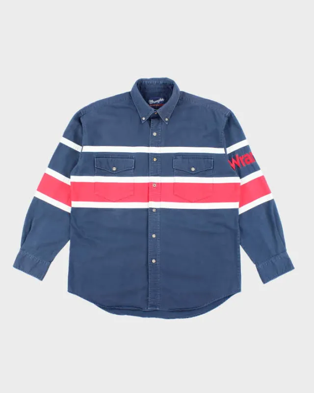 Vintage 90's Wrangler Embroidered Striped Long Sleeve Shirt - L sold by Rokit