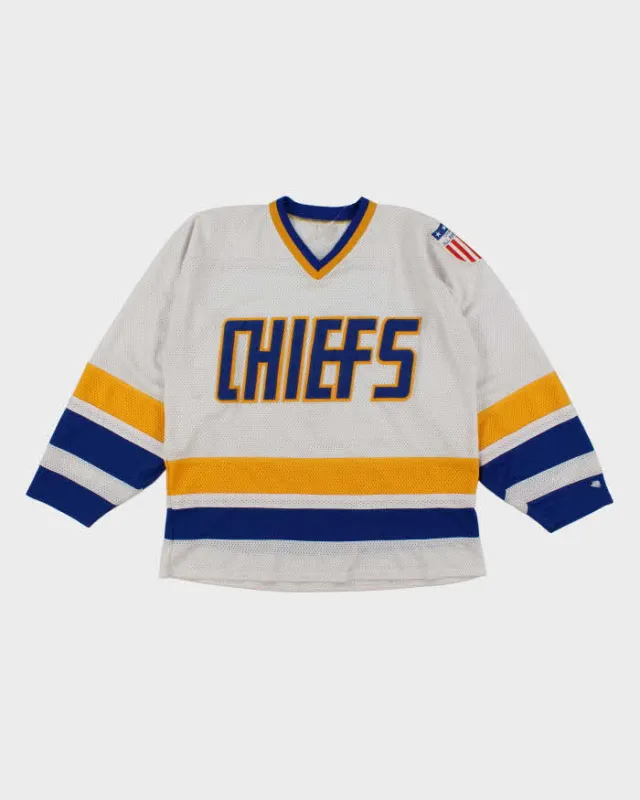 Vintage 90's Charleston Chiefs Spell Out Ice Hockey Jersey - XL sold by Rokit