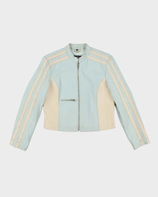 Vintage Y2K OXYHO Striped Leather Biker Jacket - L sold by Rokit