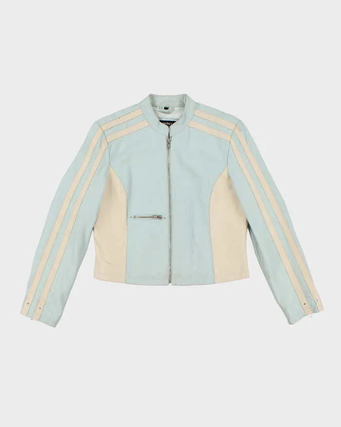 Vintage Y2K OXYHO Striped Leather Biker Jacket - L sold by Rokit