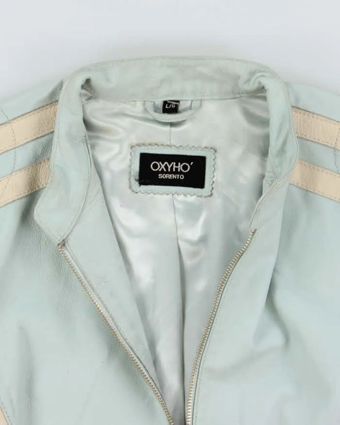 Vintage Y2K OXYHO Striped Leather Biker Jacket - L sold by Rokit product image thumbnail 5