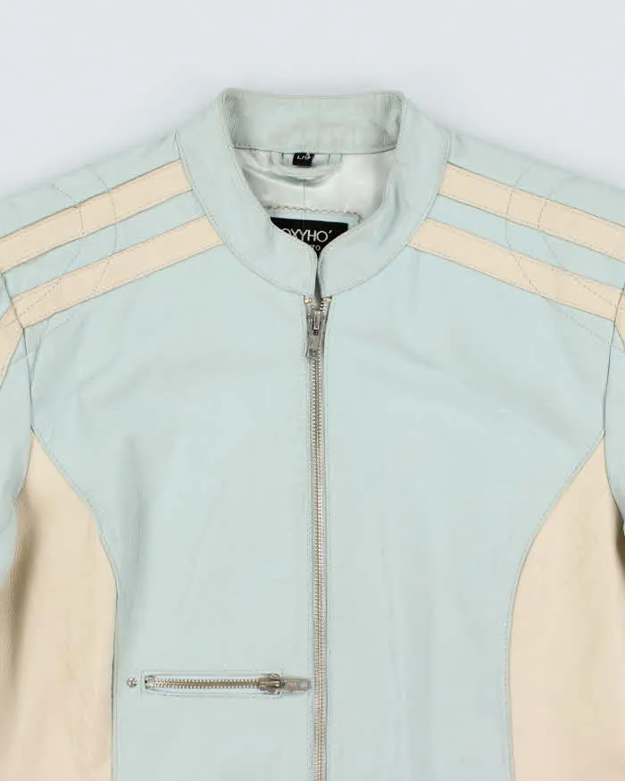 Vintage Y2K OXYHO Striped Leather Biker Jacket - L sold by Rokit product image thumbnail 3