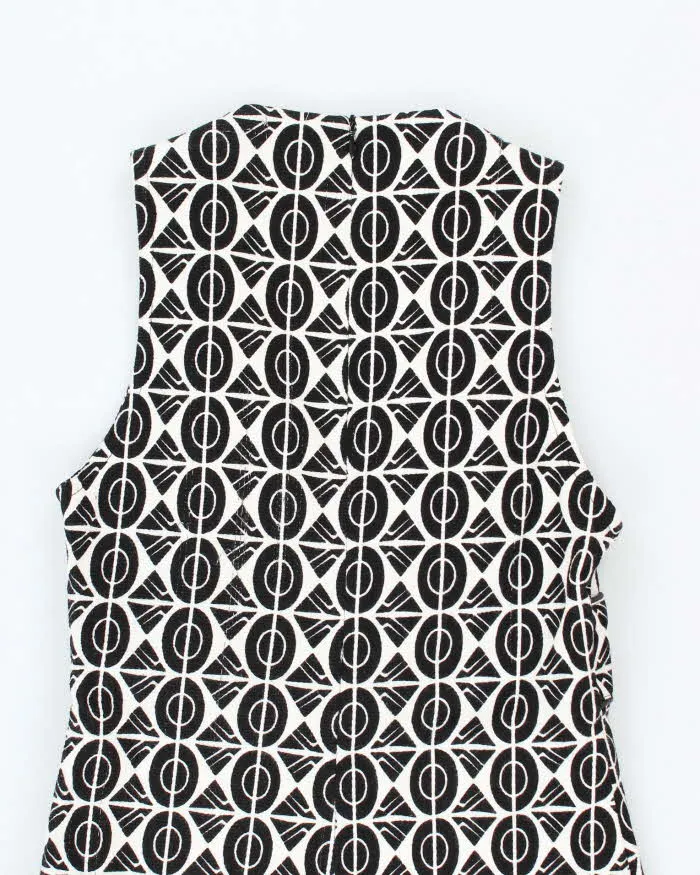 Vintage 1990s Black and White Pattern Tea Dress - XXS sold by Rokit product image thumbnail 4