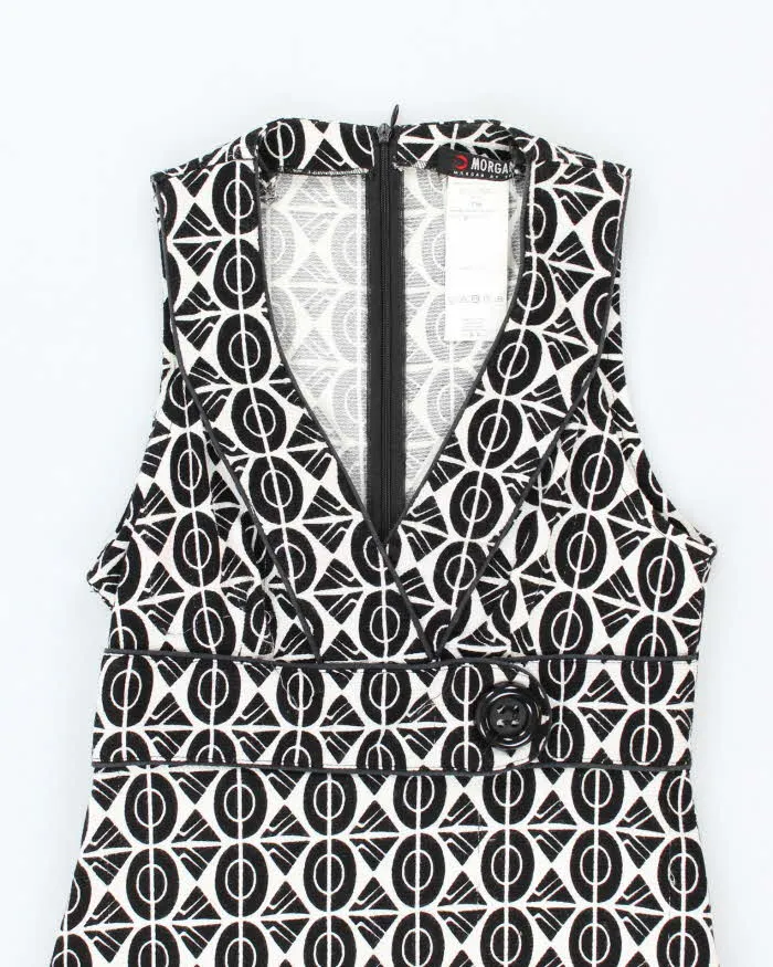 Vintage 1990s Black and White Pattern Tea Dress - XXS sold by Rokit product image thumbnail 3