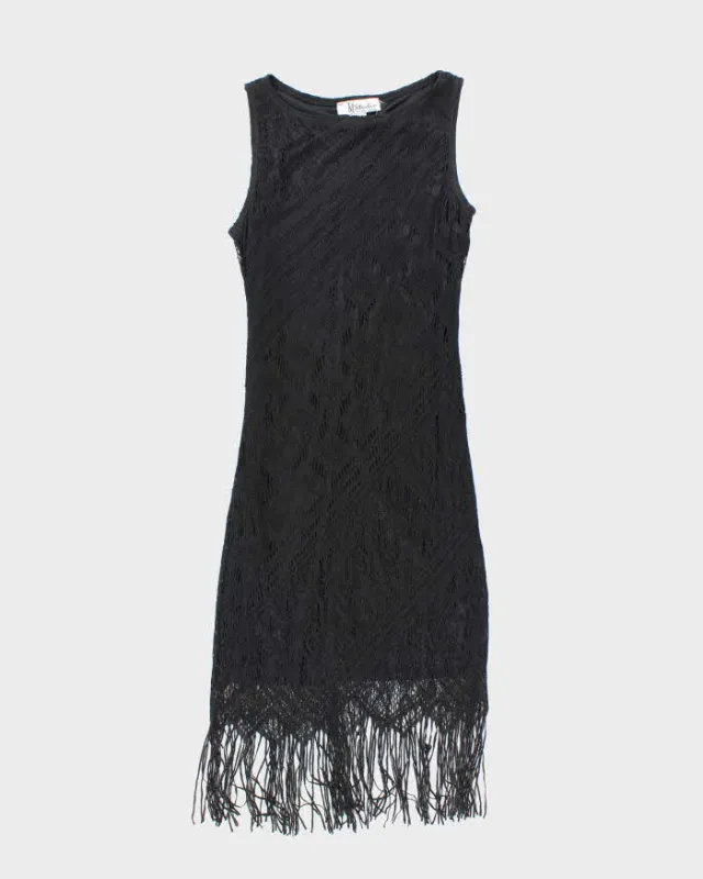 Vintage 1990s Black Crochet Dress - XS sold by Rokit