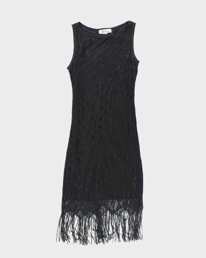 Vintage 1990s Black Crochet Dress - XS sold by Rokit