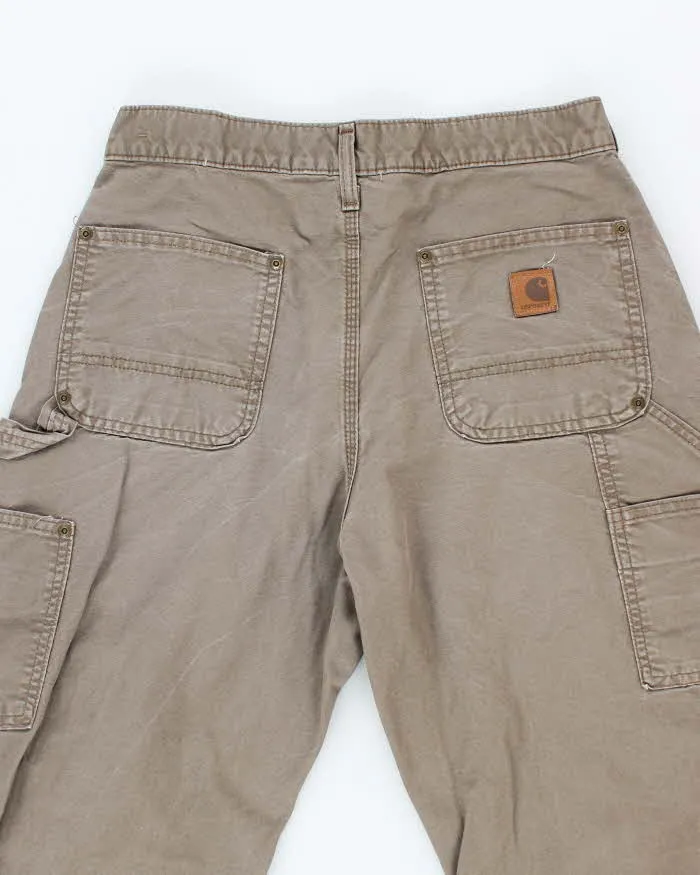 Vintage Carhartt Double Knee Grey Faded Carpenter Trousers - W28 L25 sold by Rokit product image thumbnail 4