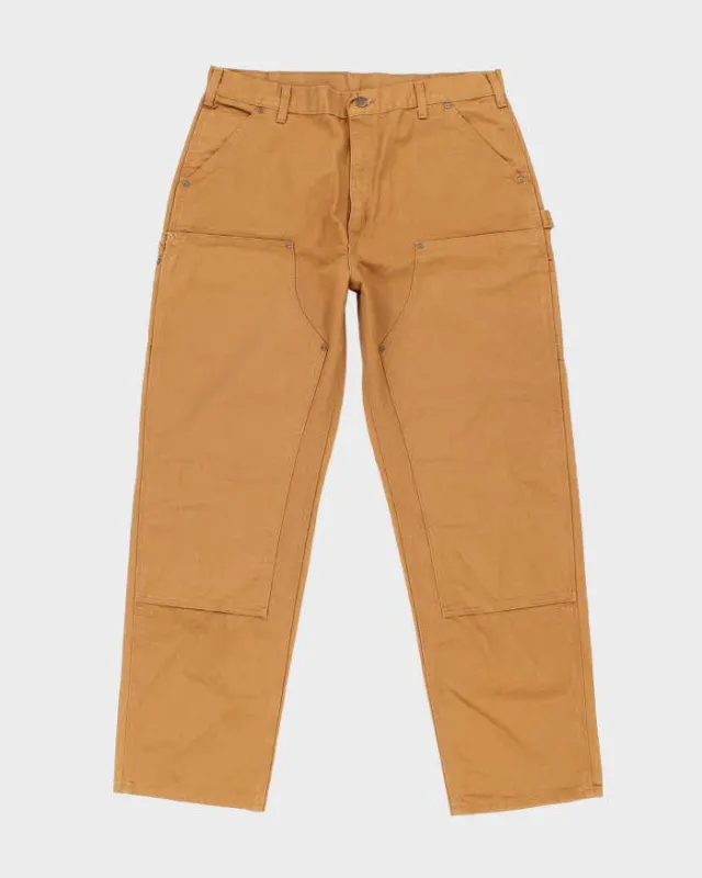 Vintage Carhartt Heavyweight Brown Double Knee Carpenter Trousers - W38 L34 sold by Rokit
