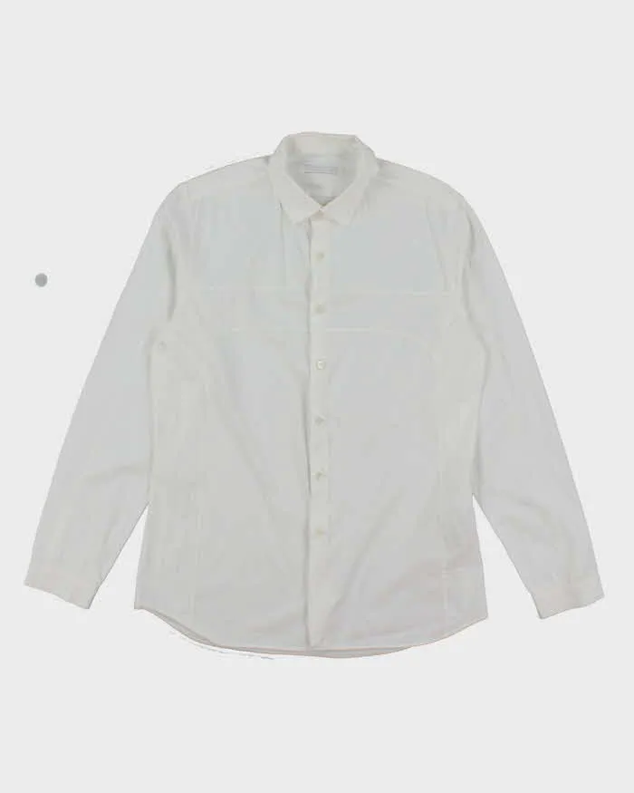 Vintage 2000's Prada Plain White Long Sleeve Shirt - L sold by Rokit
