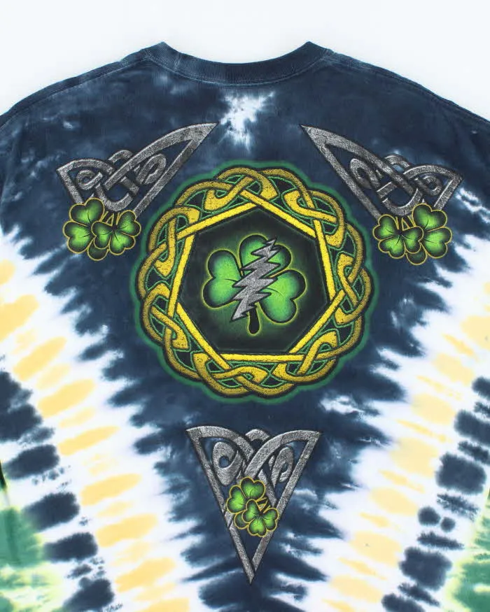 Vintage 2000's Liquid Blue Grateful Dead Irish Tie-Dye T-Shirt - L sold by Rokit product image thumbnail 4