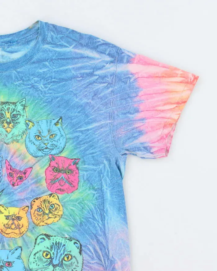 Vintage Cat Heads Tye Dye Graphic T-Shirt - M sold by Rokit product image thumbnail 4