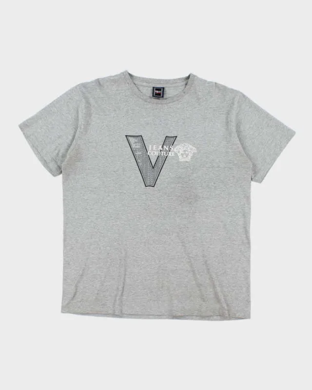 Vintage Y2K Versace Couture Centre Logo T-Shirt - L sold by Rokit