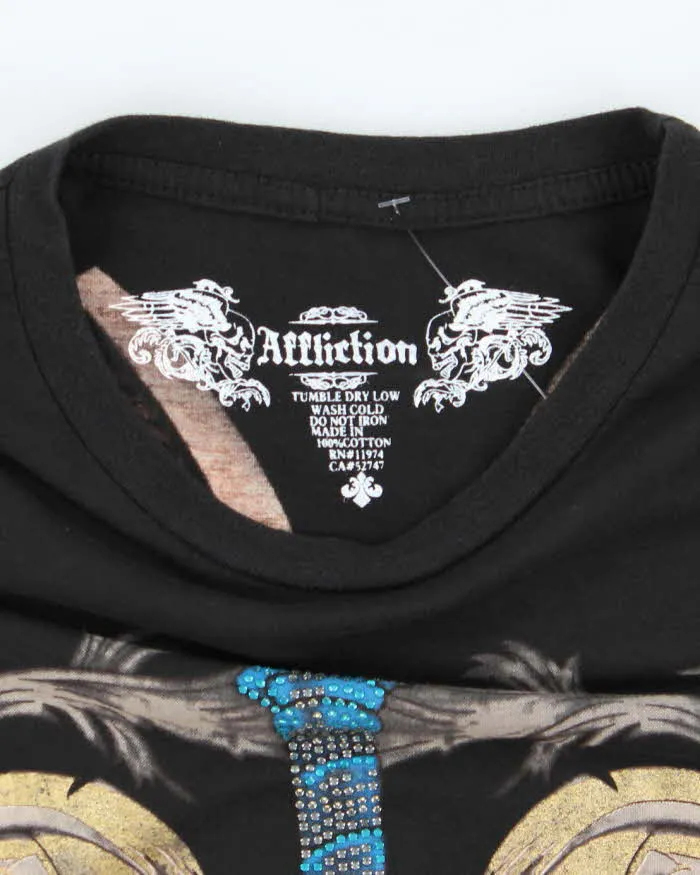Vintage Y2K Affliction Sequined Gothic Graphic T-Shirt - XXL sold by Rokit product image thumbnail 5