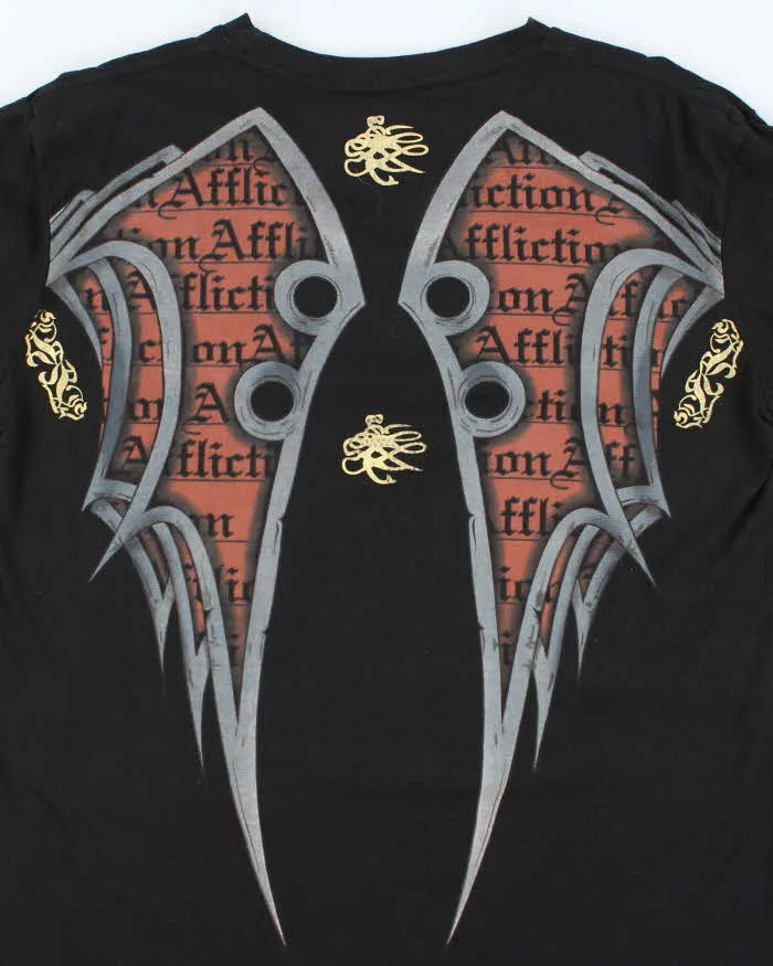 Vintage Y2K Affliction Sequined Gothic Graphic T-Shirt - XXL sold by Rokit product image thumbnail 4