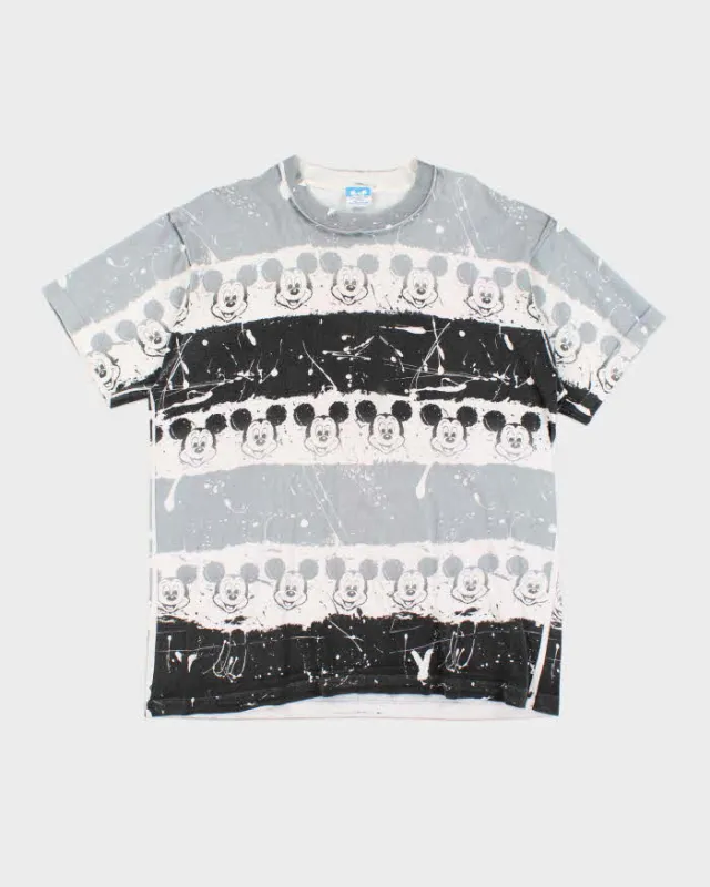 Vintage 90's Disney Mickey Mouse All Over Print Patterned T-Shirt - L sold by Rokit