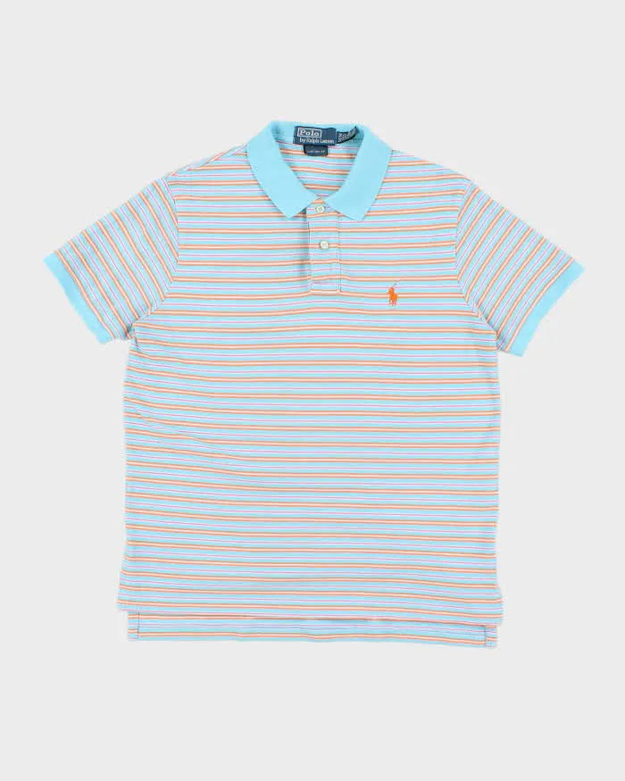 Vintage Y2K Ralph Lauren Small Horse Striped Polo Shirt - M sold by Rokit
