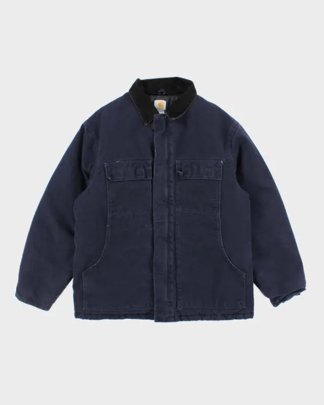 Vintage 90's Carhartt Heavyweight Lined Navy Workwear Jacket - L sold by Rokit