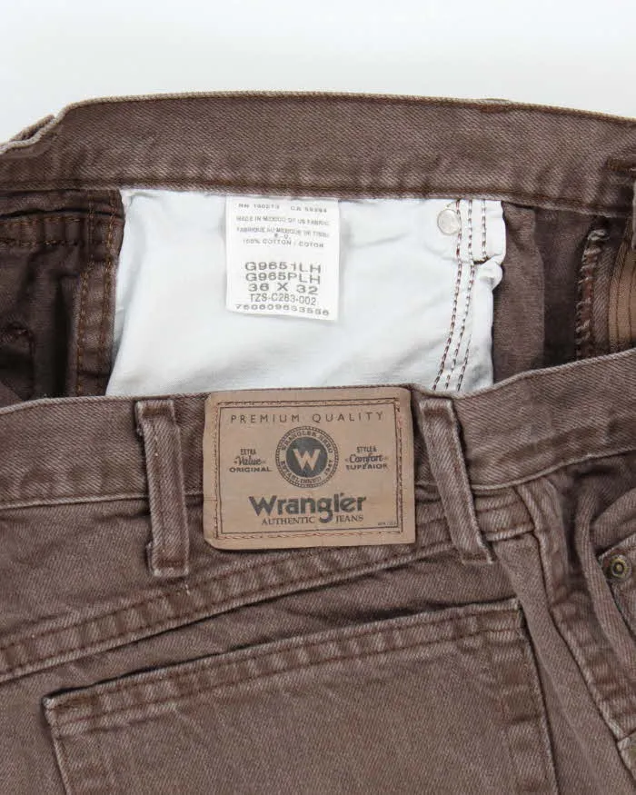 Vintage Wrangler Faded Brown Wash Straight Leg Jeans - W32 L31 sold by Rokit product image thumbnail 5