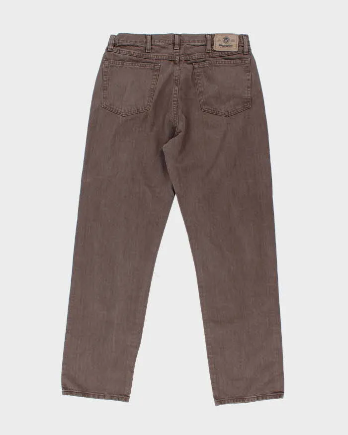 Vintage Wrangler Faded Brown Wash Straight Leg Jeans - W32 L31 sold by Rokit product image thumbnail 2