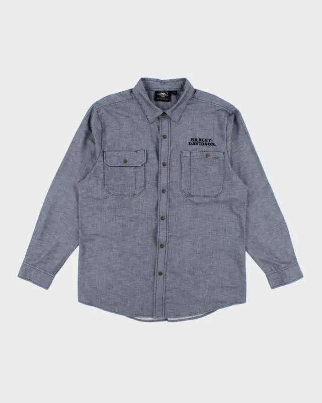 Vintage 2000's Harley Davidson Embroidered Snap Button Shirt - XL sold by Rokit