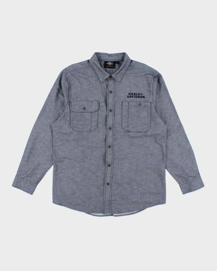 Vintage 2000's Harley Davidson Embroidered Snap Button Shirt - XL sold by Rokit