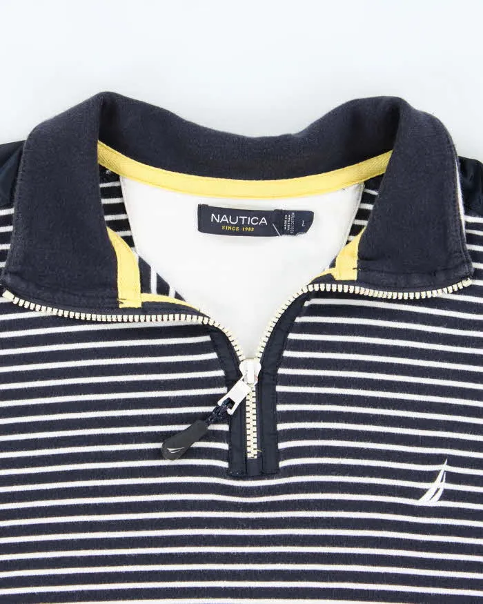 Vintage 00s Nautica Striped Quarter-Zip Sweatshirt - L sold by Rokit product image thumbnail 5
