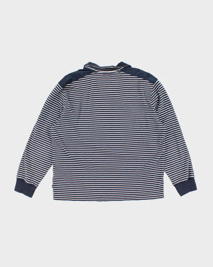 Vintage 00s Nautica Striped Quarter-Zip Sweatshirt - L sold by Rokit product image thumbnail 2