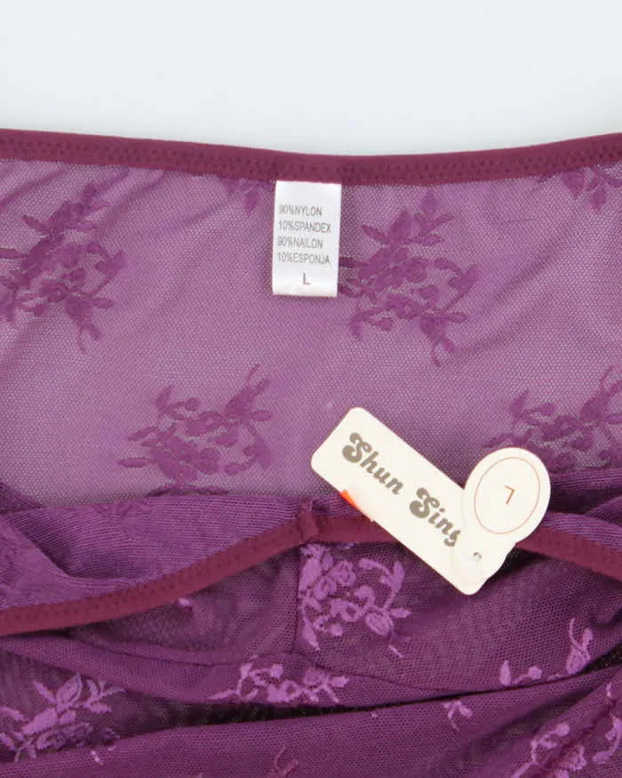 Deadstock With Tags Purple Mesh Tank Top - L sold by Rokit product image thumbnail 5