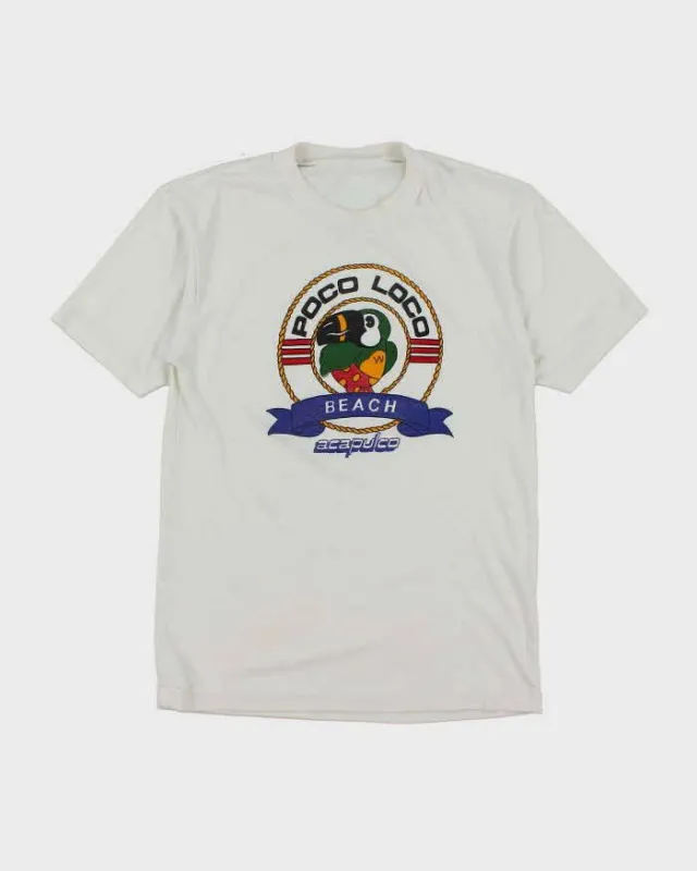 Vintage Single Stitch Poco Loco Beach Graphic T-Shirt - M sold by Rokit