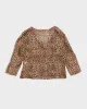 Y2k 00s Silk Animal Print Blouse - M sold by Rokit