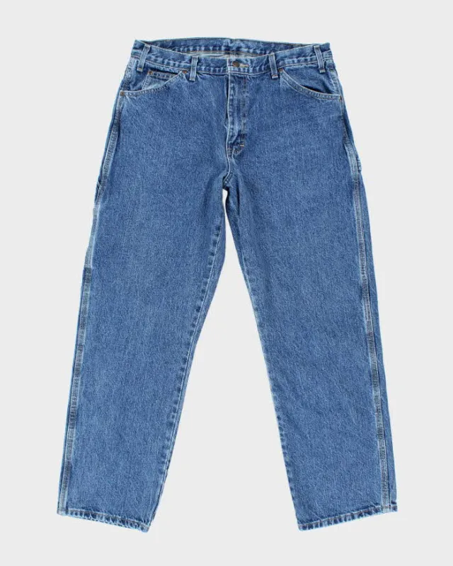Vintage Dickies Dark Wash Single Knee Carpenter Trousers - W34 L30 sold by Rokit