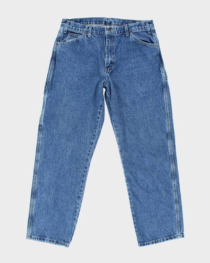 Vintage Dickies Dark Wash Single Knee Carpenter Trousers - W34 L30 sold by Rokit