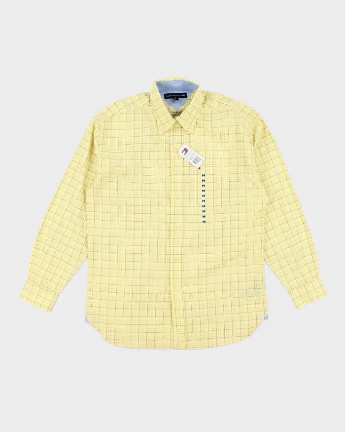 00s Tommy Hilfiger Deadstock Yellow Checked Long Sleeve Shirt - M sold by Rokit