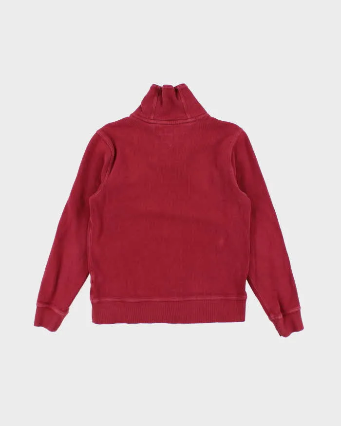 00s Tommy Hilfiger Red Shawl Neck Sweatshirt - S sold by Rokit product image thumbnail 2