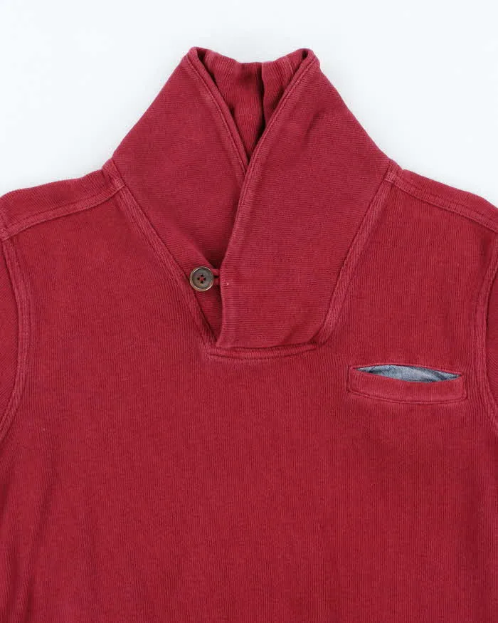 00s Tommy Hilfiger Red Shawl Neck Sweatshirt - S sold by Rokit product image thumbnail 3