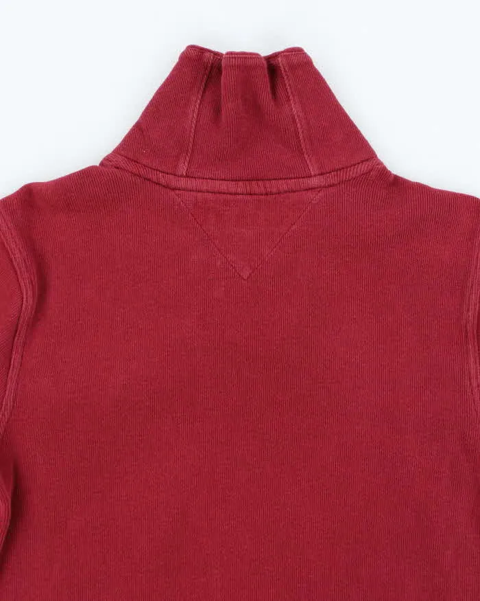 00s Tommy Hilfiger Red Shawl Neck Sweatshirt - S sold by Rokit product image thumbnail 4