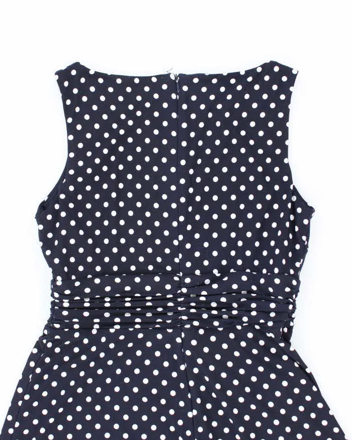 Ralph Lauren Stretchy Navy Blue Polka Dot Picnic Dress - M sold by Rokit product image thumbnail 4