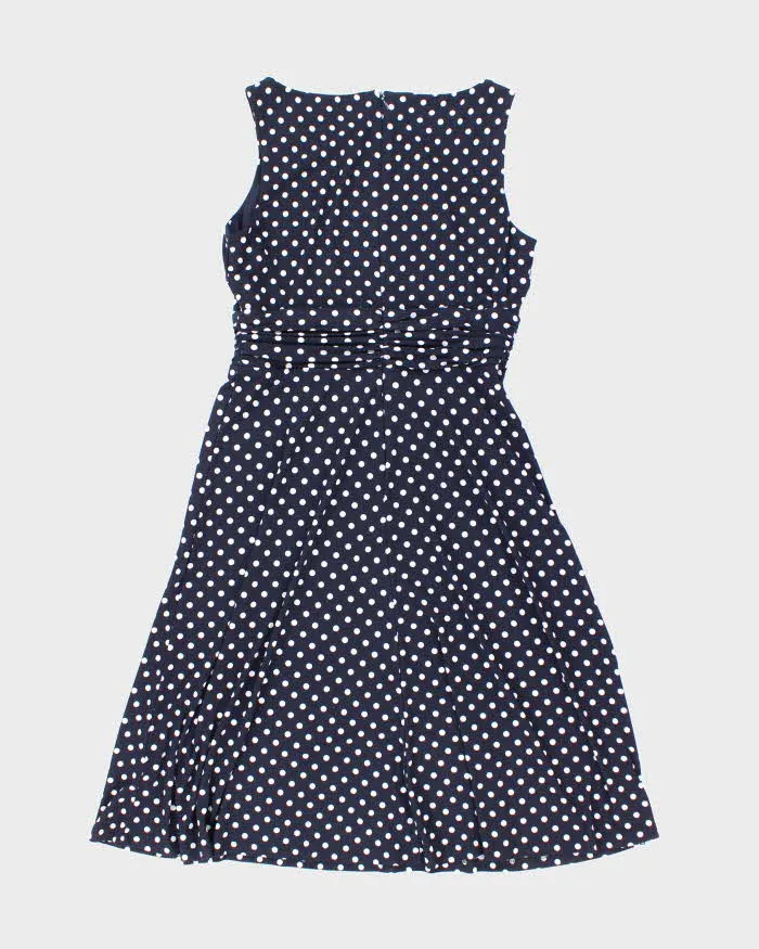 Ralph Lauren Stretchy Navy Blue Polka Dot Picnic Dress - M sold by Rokit product image thumbnail 2